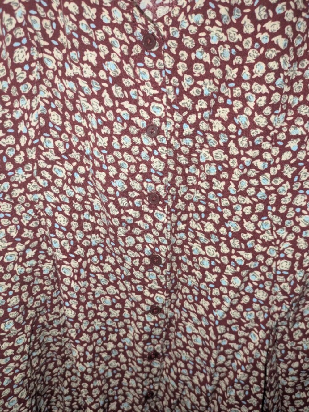 Mudd Women's Burgundy Floral Button-Down Mini Dress - Size Medium - Picture 4 of 6